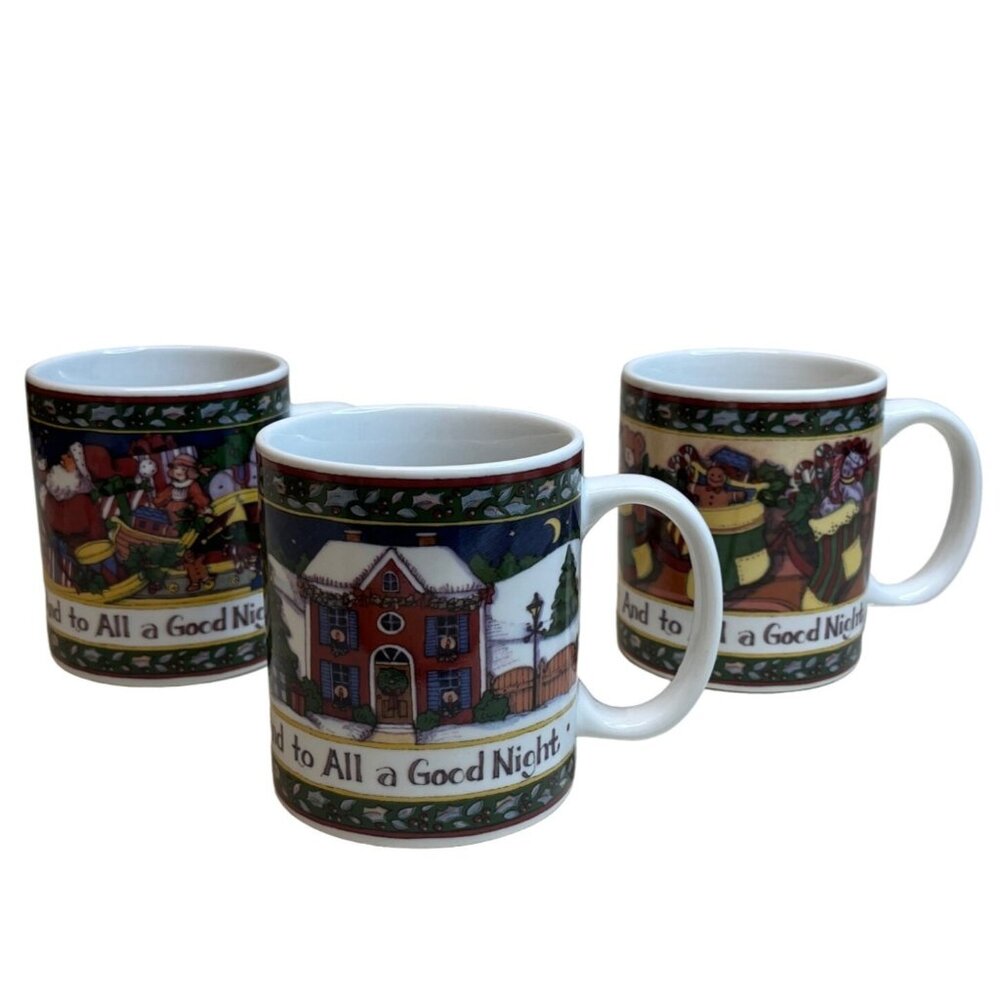 3 International China A Christmas Story Mugs Happy Christmas to All